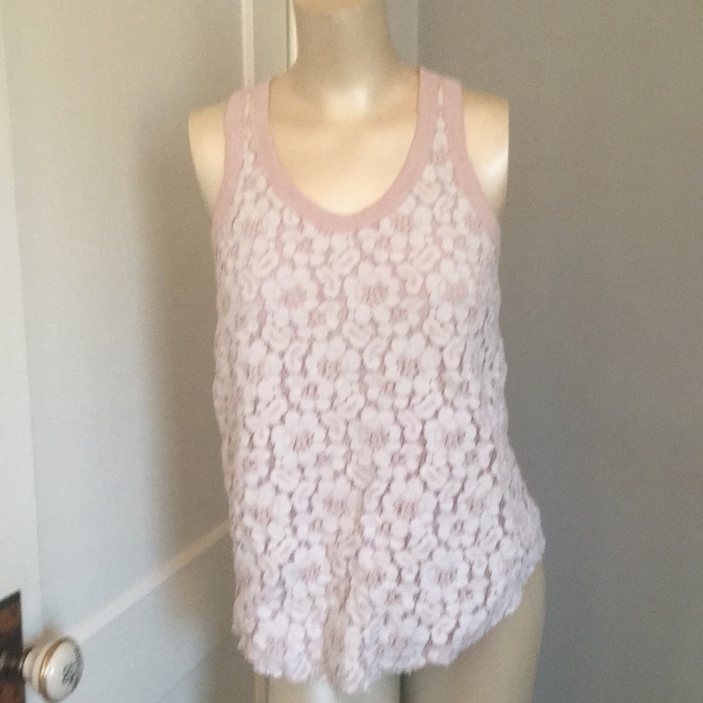 Left of center for‎ Anthropologie lace tank .